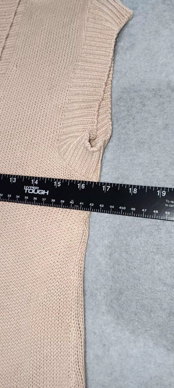 Chicos Sleeveless Long Button Cardigan Womens Size 1 Beige Tan Knitted... - Picture 8 of 11